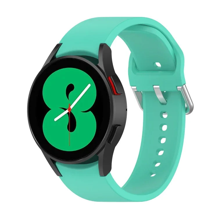 公式シリコンシルバーラウンドバックルウォッチバンド、Samsung Galaxy Watch 5 44mm用