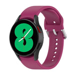 公式シリコンシルバーラウンドバックルウォッチバンド、Samsung Galaxy Watch 5 44mm用