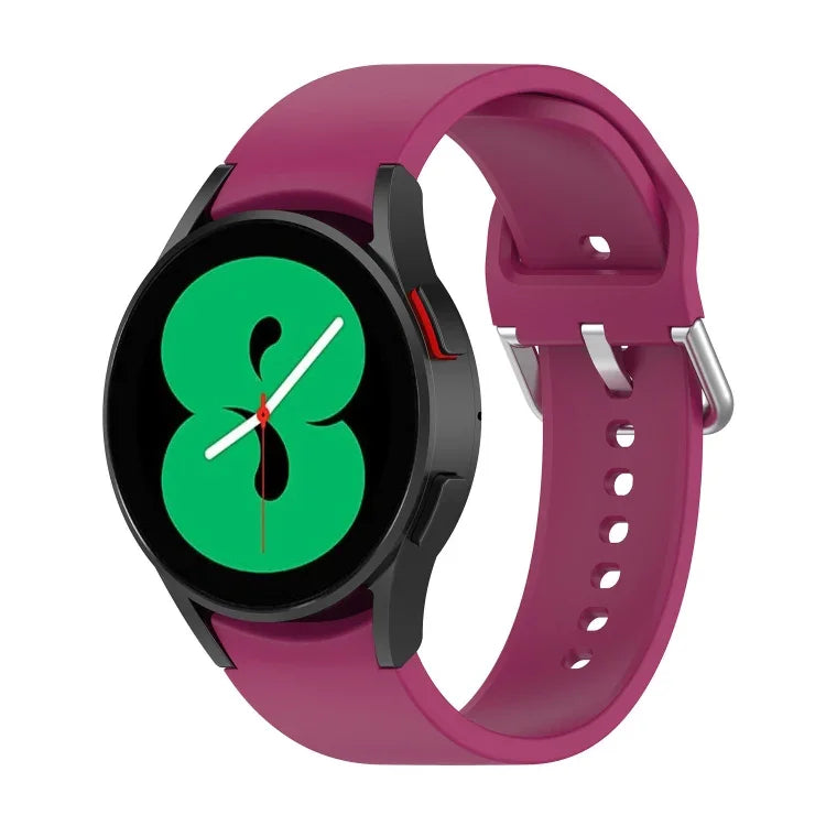 公式シリコンシルバーラウンドバックルウォッチバンド、Samsung Galaxy Watch 5 44mm用