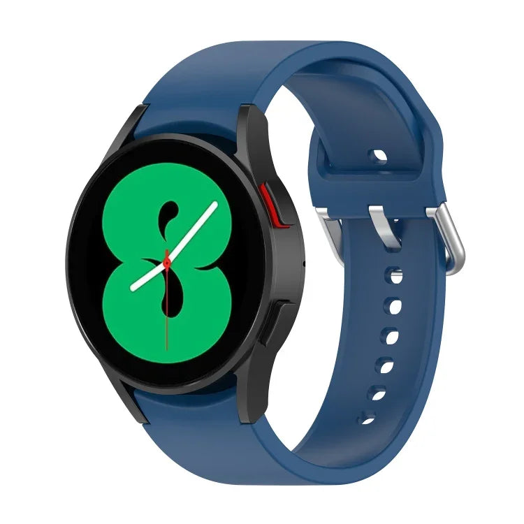 公式シリコンシルバーラウンドバックルウォッチバンド、Samsung Galaxy Watch 5 44mm用