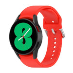 公式シリコンシルバーラウンドバックルウォッチバンド、Samsung Galaxy Watch 5 44mm用