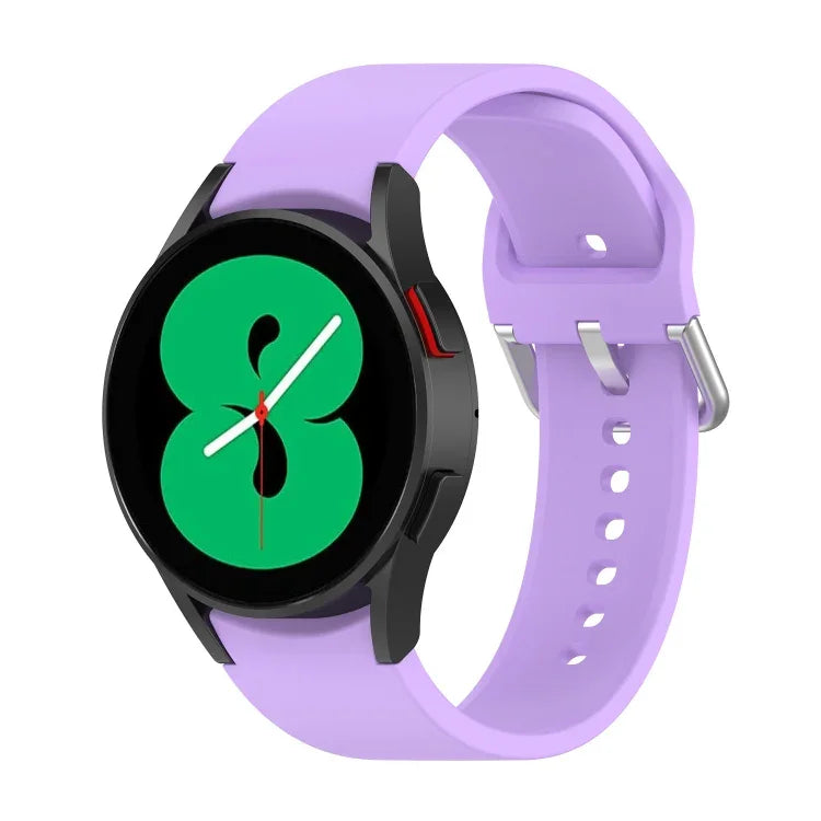 公式シリコンシルバーラウンドバックルウォッチバンド、Samsung Galaxy Watch 5 44mm用