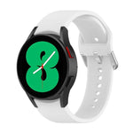 公式シリコンシルバーラウンドバックルウォッチバンド、Samsung Galaxy Watch 5 44mm用