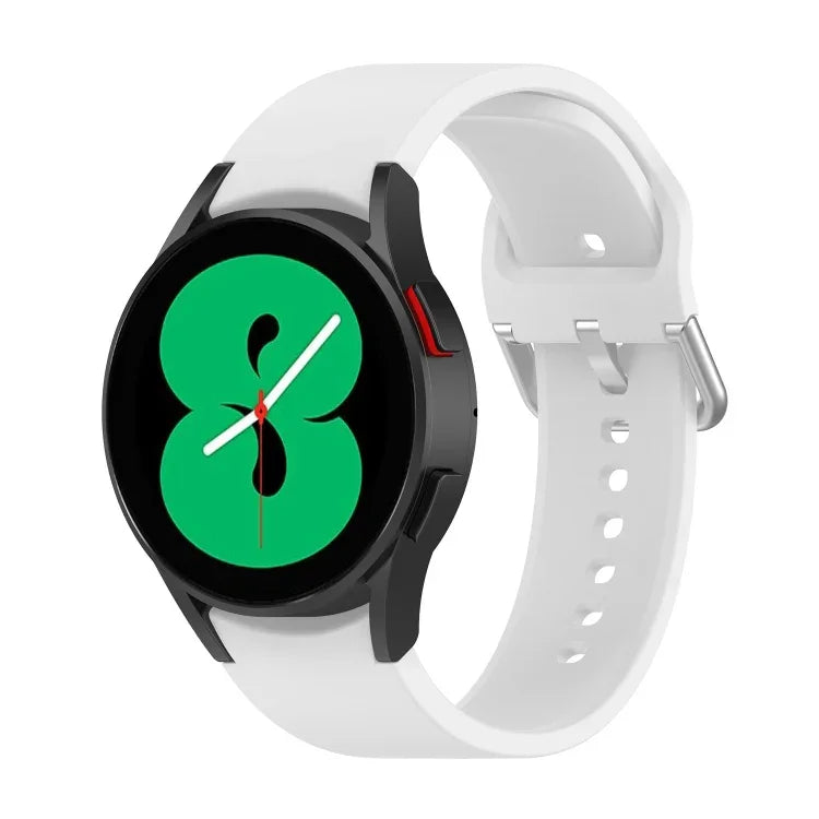 公式シリコンシルバーラウンドバックルウォッチバンド、Samsung Galaxy Watch 5 44mm用