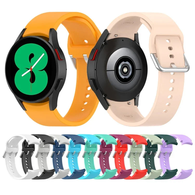 公式シリコンシルバーラウンドバックルウォッチバンド、Samsung Galaxy Watch 5 44mm用