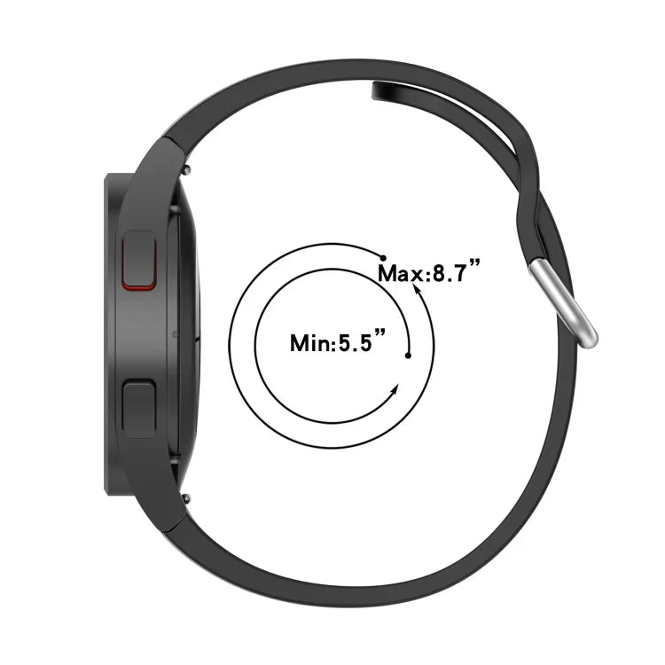 公式シリコンシルバーラウンドバックルウォッチバンド、Samsung Galaxy Watch 5 44mm用