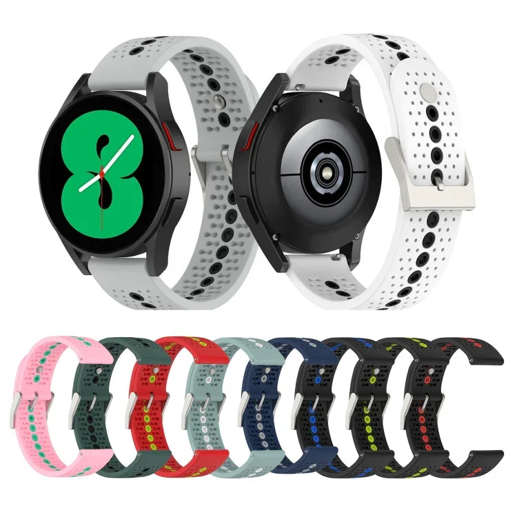 20mmカラフルホールシリコンウォッチバンド、Samsung Galaxy Watch 5 40mm用、Samsung Galaxy Watch 5 44mm用、Samsung Galaxy Watch 5 Pro 45mm用
