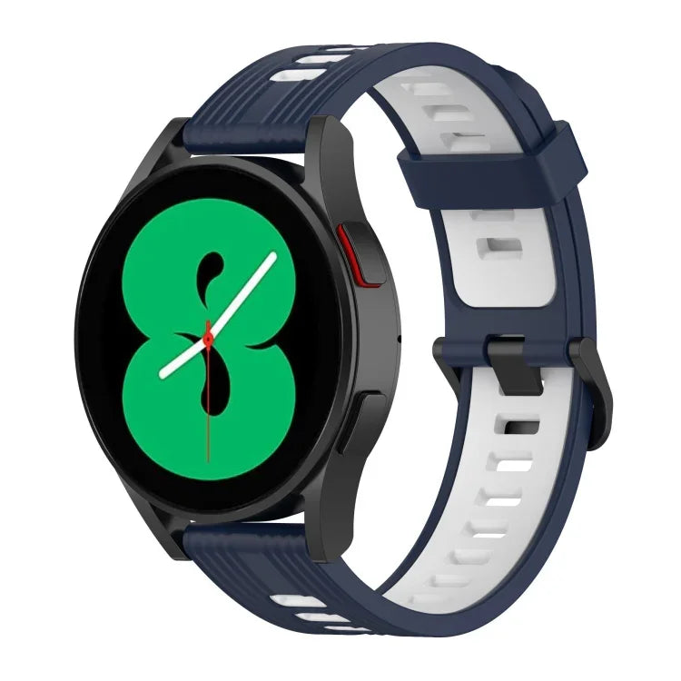20mmツートーンストライプシリコンウォッチバンド、Samsung Galaxy Watch 5 40mm用、Samsung Galaxy Watch 5 44mm用、Samsung Galaxy Watch 5 Pro 45mm用