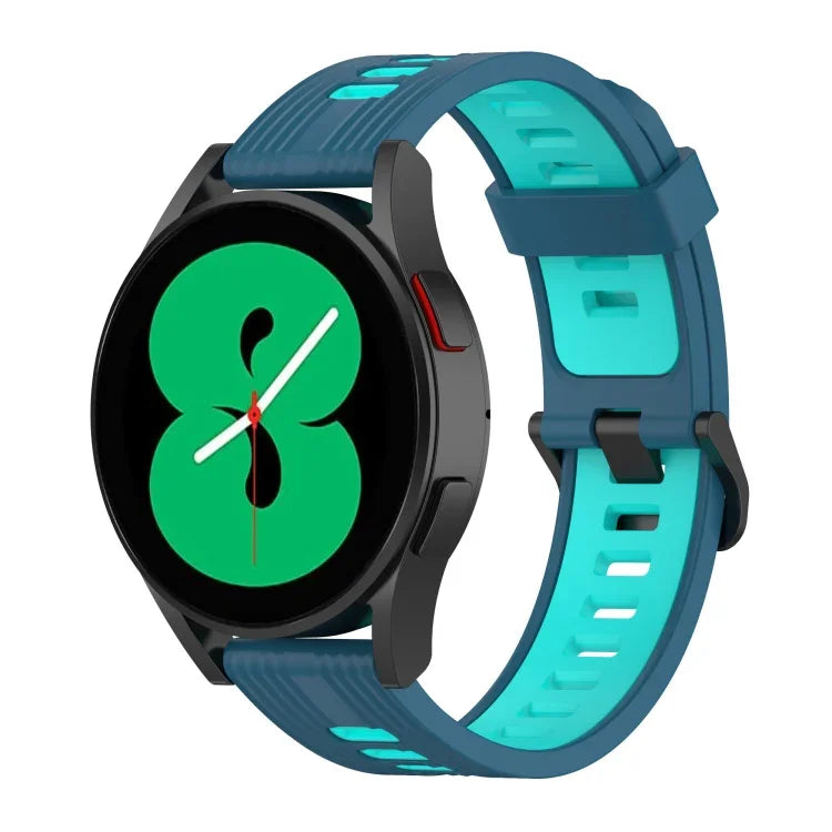 20mmツートーンストライプシリコンウォッチバンド、Samsung Galaxy Watch 5 40mm用、Samsung Galaxy Watch 5 44mm用、Samsung Galaxy Watch 5 Pro 45mm用