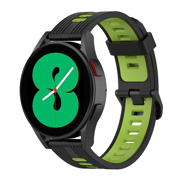 20mmツートーンストライプシリコンウォッチバンド、Samsung Galaxy Watch 5 40mm用、Samsung Galaxy Watch 5 44mm用、Samsung Galaxy Watch 5 Pro 45mm用