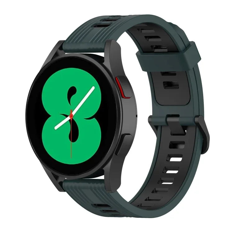 20mmツートーンストライプシリコンウォッチバンド、Samsung Galaxy Watch 5 40mm用、Samsung Galaxy Watch 5 44mm用、Samsung Galaxy Watch 5 Pro 45mm用