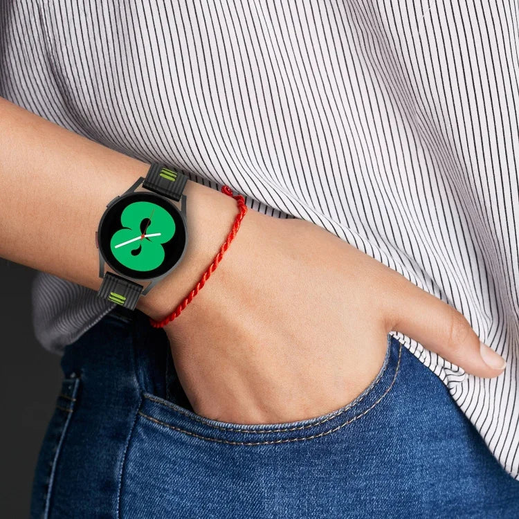 20mmツートーンストライプシリコンウォッチバンド、Samsung Galaxy Watch 5 40mm用、Samsung Galaxy Watch 5 44mm用、Samsung Galaxy Watch 5 Pro 45mm用