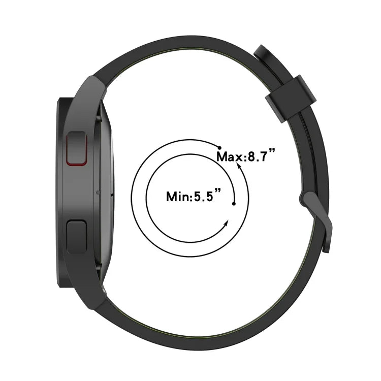 20mmツートーンストライプシリコンウォッチバンド、Samsung Galaxy Watch 5 40mm用、Samsung Galaxy Watch 5 44mm用、Samsung Galaxy Watch 5 Pro 45mm用