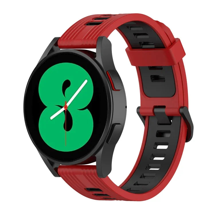 20mmツートーンストライプシリコンウォッチバンド、Samsung Galaxy Watch 5 40mm用、Samsung Galaxy Watch 5 44mm用、Samsung Galaxy Watch 5 Pro 45mm用