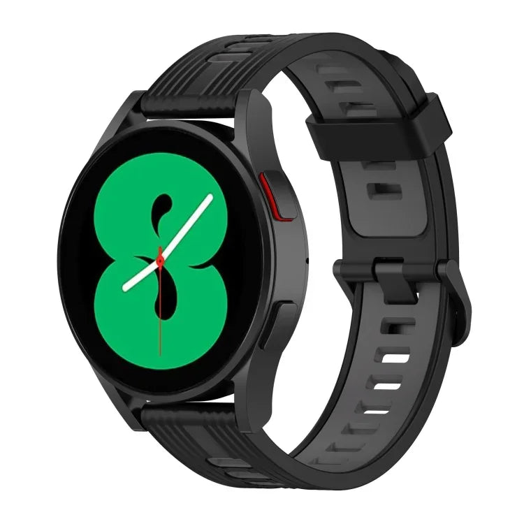20mmツートーンストライプシリコンウォッチバンド、Samsung Galaxy Watch 5 40mm用、Samsung Galaxy Watch 5 44mm用、Samsung Galaxy Watch 5 Pro 45mm用