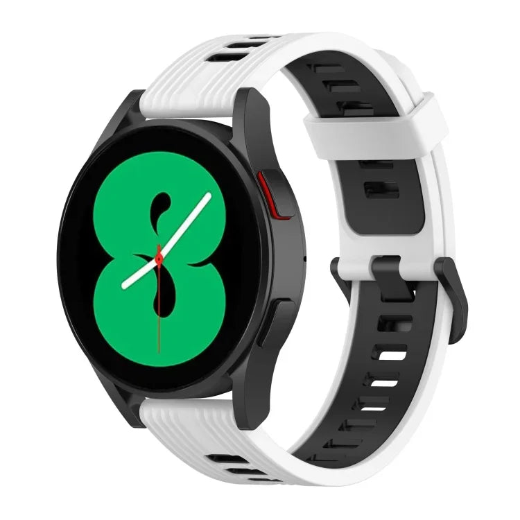20mmツートーンストライプシリコンウォッチバンド、Samsung Galaxy Watch 5 40mm用、Samsung Galaxy Watch 5 44mm用、Samsung Galaxy Watch 5 Pro 45mm用