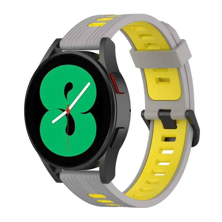 20mmツートーンストライプシリコンウォッチバンド、Samsung Galaxy Watch 5 40mm用、Samsung Galaxy Watch 5 44mm用、Samsung Galaxy Watch 5 Pro 45mm用