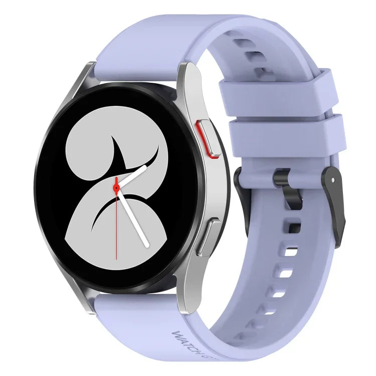 20mm ブラックバックル ステップシリコンウォッチバンド、Samsung Galaxy Watch 5 40mm用、Samsung Galaxy Watch 5 44mm用、Samsung Galaxy Watch 5 Pro 45mm用