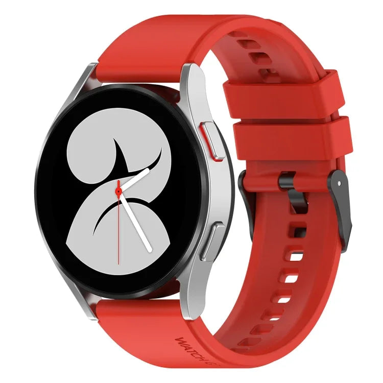20mm ブラックバックル ステップシリコンウォッチバンド、Samsung Galaxy Watch 5 40mm用、Samsung Galaxy Watch 5 44mm用、Samsung Galaxy Watch 5 Pro 45mm用
