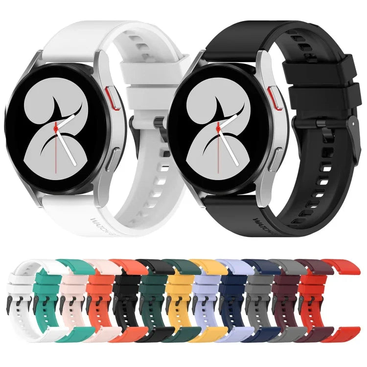20mm ブラックバックル ステップシリコンウォッチバンド、Samsung Galaxy Watch 5 40mm用、Samsung Galaxy Watch 5 44mm用、Samsung Galaxy Watch 5 Pro 45mm用