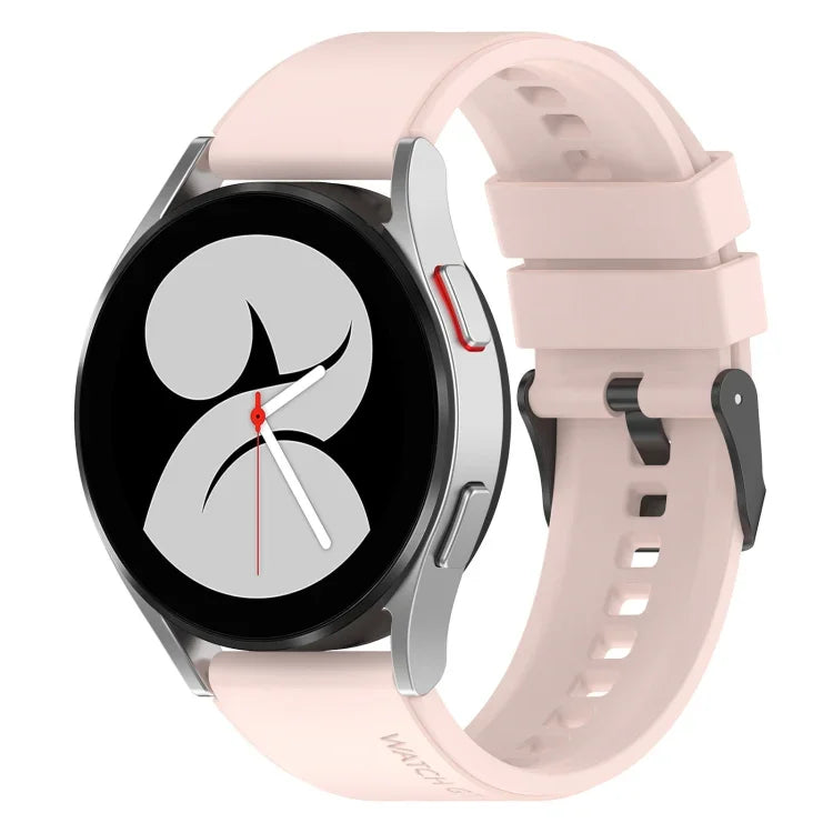 20mm ブラックバックル ステップシリコンウォッチバンド、Samsung Galaxy Watch 5 40mm用、Samsung Galaxy Watch 5 44mm用、Samsung Galaxy Watch 5 Pro 45mm用