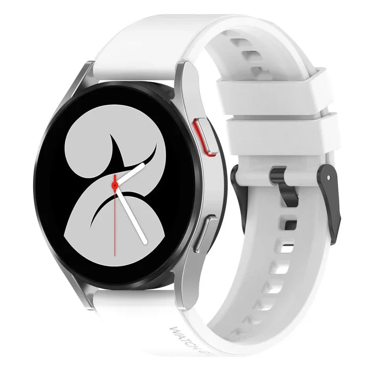 20mm ブラックバックル ステップシリコンウォッチバンド、Samsung Galaxy Watch 5 40mm用、Samsung Galaxy Watch 5 44mm用、Samsung Galaxy Watch 5 Pro 45mm用