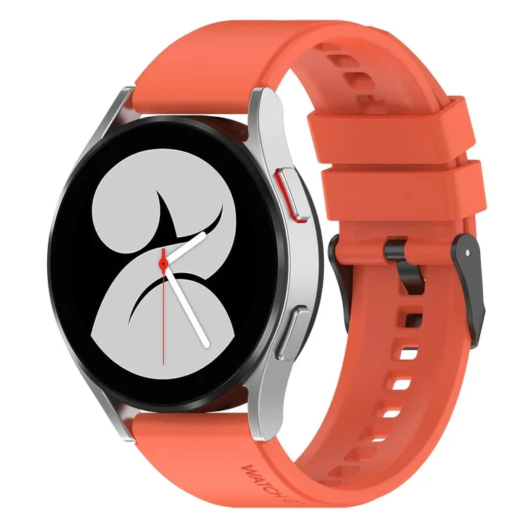 20mm ブラックバックル ステップシリコンウォッチバンド、Samsung Galaxy Watch 5 40mm用、Samsung Galaxy Watch 5 44mm用、Samsung Galaxy Watch 5 Pro 45mm用