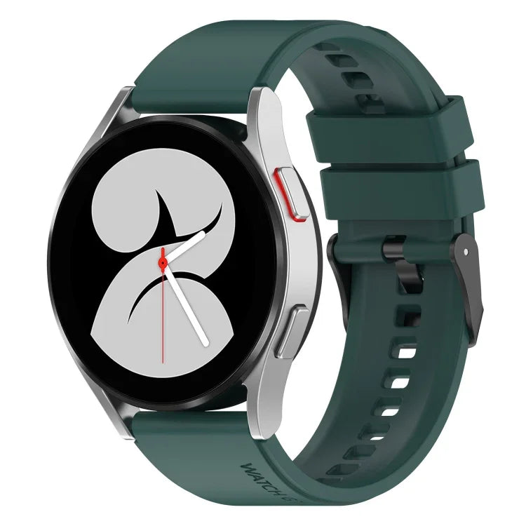 20mm ブラックバックル ステップシリコンウォッチバンド、Samsung Galaxy Watch 5 40mm用、Samsung Galaxy Watch 5 44mm用、Samsung Galaxy Watch 5 Pro 45mm用