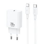 REMAX RP-U5 Extreme 2シリーズ 20W PD充電器 + 1m USB-C / Type-C to 8ピン急速充電データケーブルセット、CNプラグ、EUプラグ、USプラグ