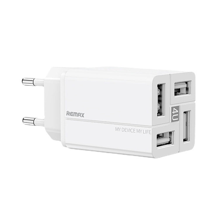 REMAX RP-U43 3.4A 4 USBポート急速充電器、EUプラグ、UKプラグ