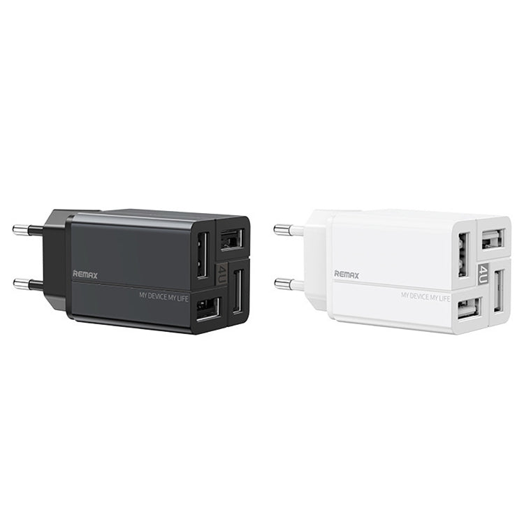 REMAX RP-U43 3.4A 4 USBポート急速充電器、EUプラグ、UKプラグ