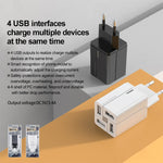 REMAX RP-U43 3.4A 4 USBポート急速充電器、EUプラグ、UKプラグ