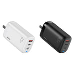 REMAX RP-U55 Territoryシリーズ 65W USB+デュアルUSB-C / Type-Cインターフェース急速充電器、EUプラグ、UKプラグ、CNプラグ
