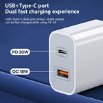 REMAX RP-U68 Speedyシリーズ 20W USB+USB-C/Type-Cインターフェース急速充電器、CNプラグ、EUプラグ、UKプラグ、USプラグ