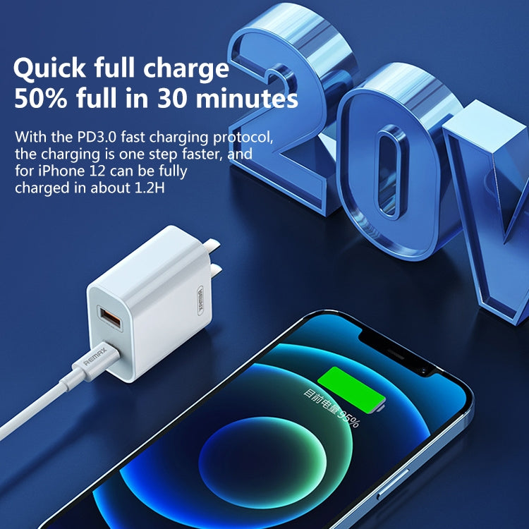 REMAX RP-U68 Speedyシリーズ 20W USB+USB-C/Type-Cインターフェース急速充電器、CNプラグ、EUプラグ、UKプラグ、USプラグ