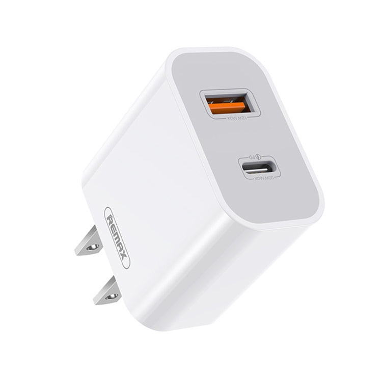REMAX RP-U68 Speedyシリーズ 20W USB+USB-C/Type-Cインターフェース急速充電器、CNプラグ、EUプラグ、UKプラグ、USプラグ
