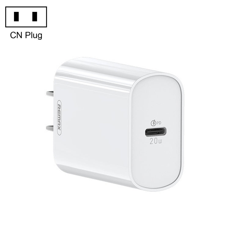 REMAX RP-U70 Janeシリーズ 20W USB-C/Type-C PD急速充電器、CNプラグ、UKプラグ、USプラグ