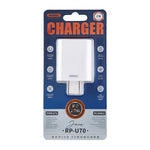 REMAX RP-U70 Janeシリーズ 20W USB-C/Type-C PD急速充電器、CNプラグ、UKプラグ、USプラグ