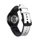 シリコン＋レザー ブラックバックルウォッチバンド、Samsung Galaxy Watch5 Pro 45mm／5 44mm／5 40mm用