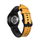 シリコン＋レザー ブラックバックルウォッチバンド、Samsung Galaxy Watch5 Pro 45mm／5 44mm／5 40mm用