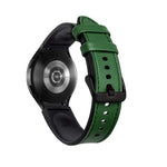 シリコン＋レザー ブラックバックルウォッチバンド、Samsung Galaxy Watch5 Pro 45mm／5 44mm／5 40mm用