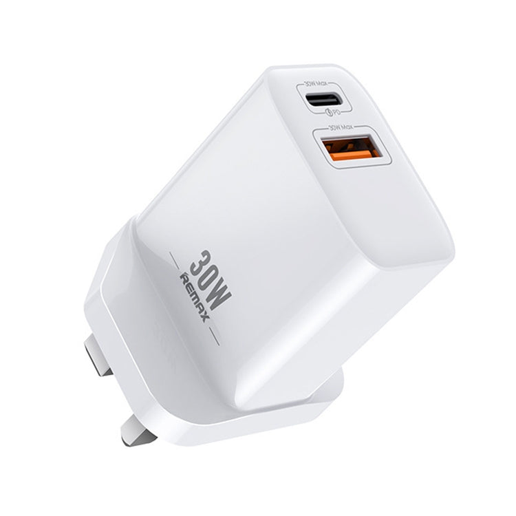 REMAX RP-U82 30W USB+USB-C/Type-C デュアルインターフェース急速充電器、CNプラグ、UKプラグ、USプラグ