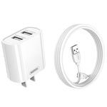 REMAX RP-U35 Janeシリーズ 2.1A デュアルUSBポート急速充電器セット、8ピン、Micro USB、USB-C/Type-C