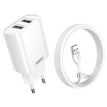 REMAX RP-U35 Janeシリーズ 2.1A デュアルUSBポート急速充電器セット、8ピン、Micro USB、USB-C/Type-C