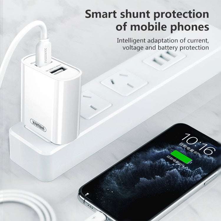 REMAX RP-U35 Janeシリーズ 2.1A デュアルUSBポート急速充電器セット、8ピン、Micro USB、USB-C/Type-C