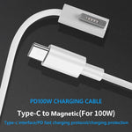 100W 5ピン MagSafe 1 (L字型) から USB-C / Type-C PD充電ケーブル、ケーブル長さ: 1.8m、MagSafe 1 (L字型)