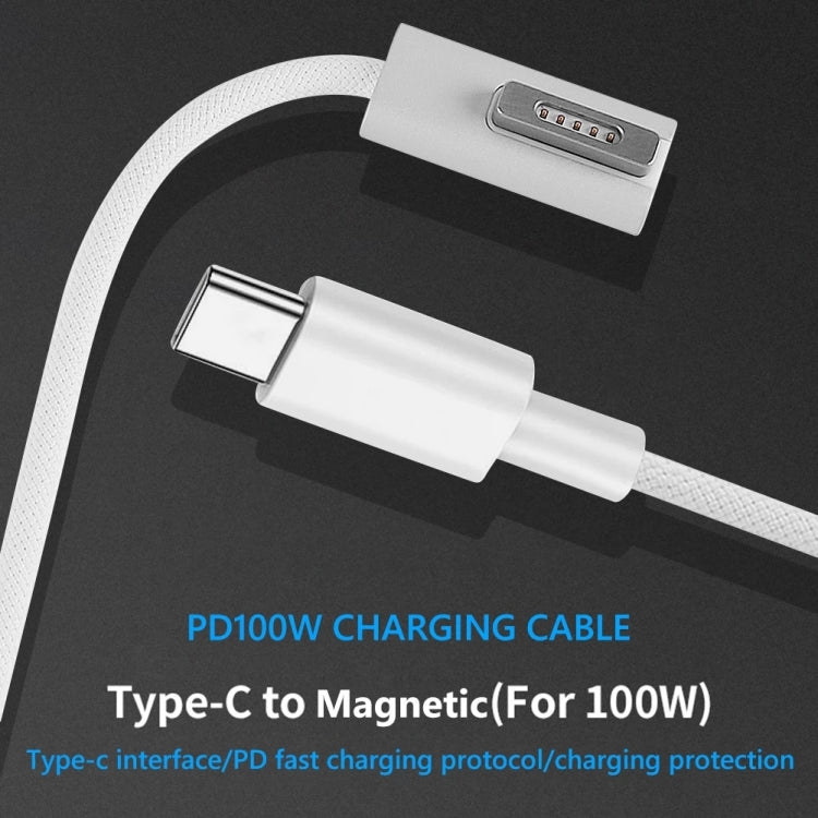 100W 5ピン MagSafe 1 (L字型) から USB-C / Type-C PD充電ケーブル、ケーブル長さ: 1.8m、MagSafe 1 (L字型)