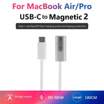 100W 5ピン MagSafe 1 (L字型) から USB-C / Type-C PD充電ケーブル、ケーブル長さ: 1.8m、MagSafe 1 (L字型)