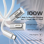 100W 5ピン MagSafe 1 (L字型) から USB-C / Type-C PD充電ケーブル、ケーブル長さ: 1.8m、MagSafe 1 (L字型)