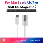 100W 5ピン MagSafe 2（T字型）からUSB-C / Type-C PD充電ケーブル、ケーブル長さ：1.8m、MagSafe 2（T字型）